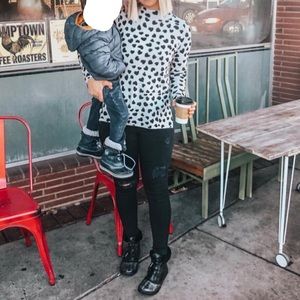 LOFT Heart Print Sweater Top